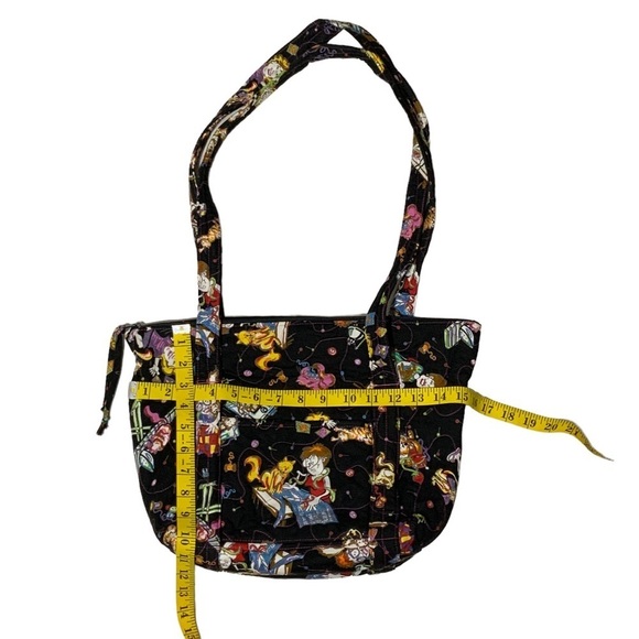 Cat Theme Tote Bag Hand Made Quilted Large Long Shoulder Strap Black Multicolor - Picture 7 of 10